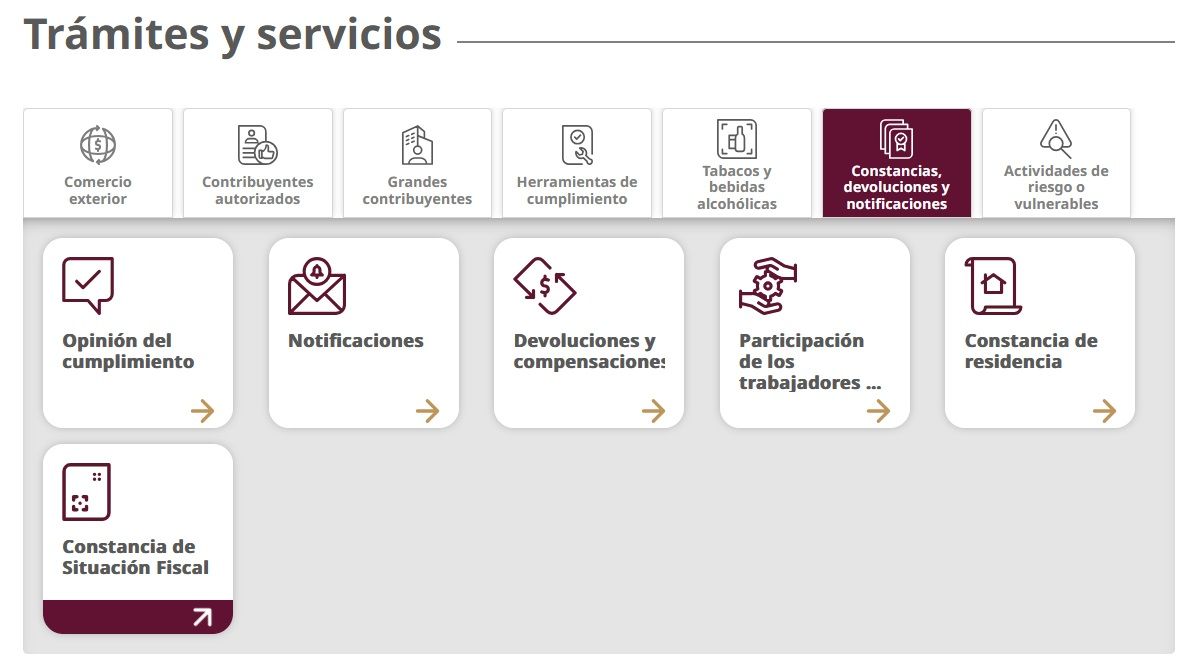 guia como sacar la constancia de situación fiscal SAT - paso 2 accede a constancias y devoluciones